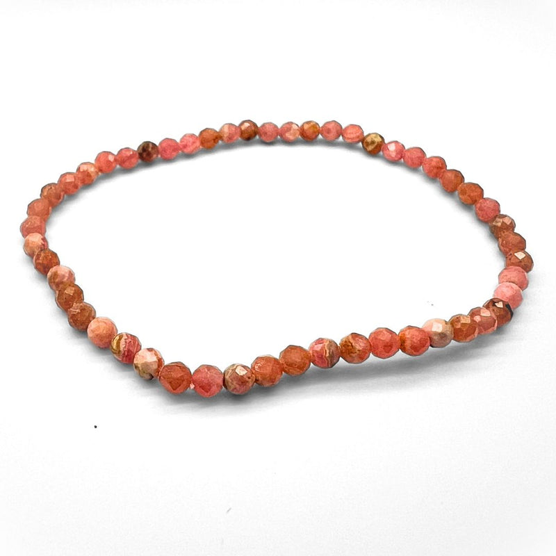 Rodokrosit, fasettslipat armband 4 mm