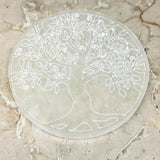 Selenit, slipad platta livets träd