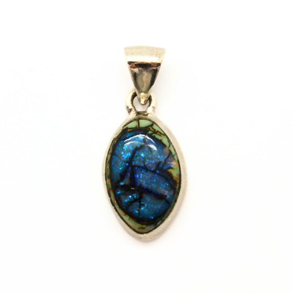 Opal larger stone sterling silver pendant