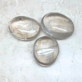 Smoky quartz, light transparent hand polished from Madagascar