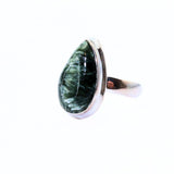 Serafinit, unik silverring storlek 9