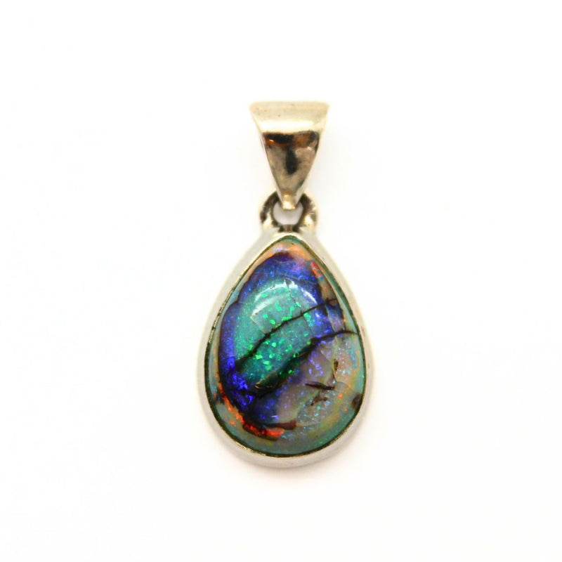 Opal larger stone sterling silver pendant