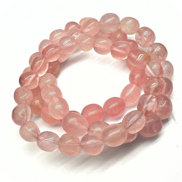 Rose quartz tumbled bracelet