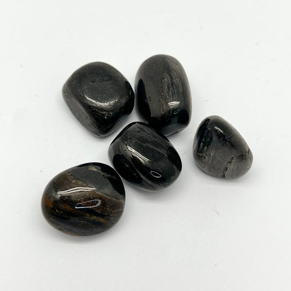 Agate black, tumbled stone