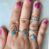 Opal droppe silverring