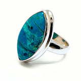 Krysokolla silverring i toppklass stl x