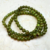 Peridot round 6mm beads bracelet