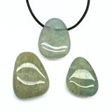 Akvamarin, trumlat hänge med hål