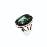 Serafinit, unik silverring storlek 8