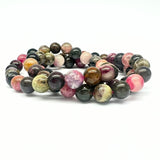 Turmalin mix, armband runda pärlor 8 mm