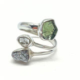 Moldavite, raw set in a silver pendant