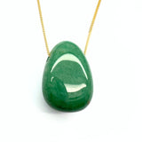 Aventurine necklace with silver or gold plated chain