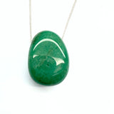 Aventurine necklace with silver or gold plated chain