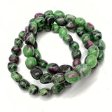 Zoisite with ruby, tumbled bracelet