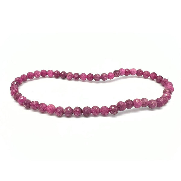 Rubin fasettslipat armband 4 mm