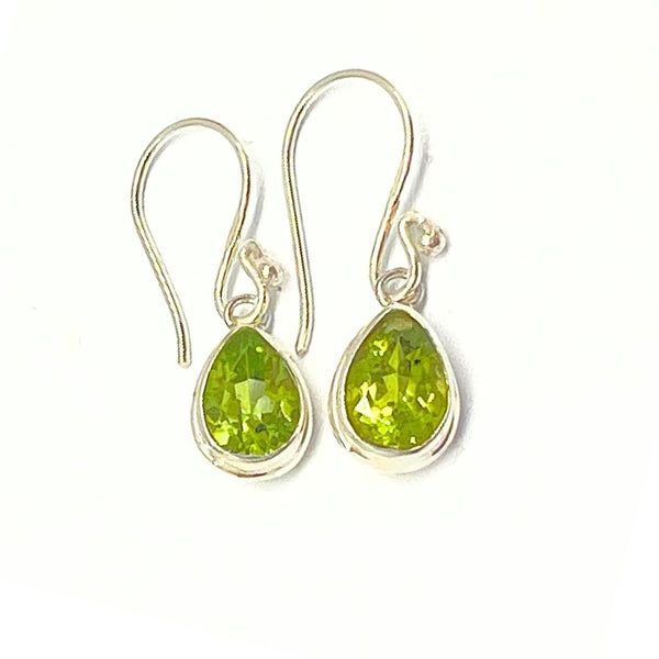 Peridot faceted drop filigree
