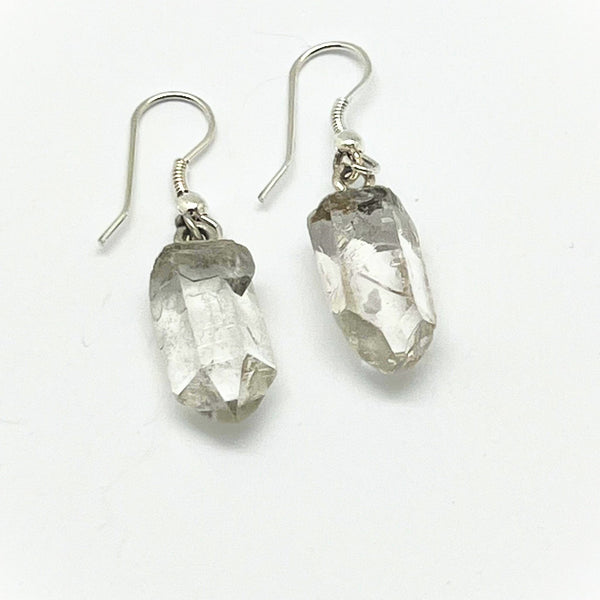 Rock crystal raw lace earring on hook