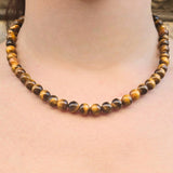 Tigeröga  halsband 8 mm pärlor