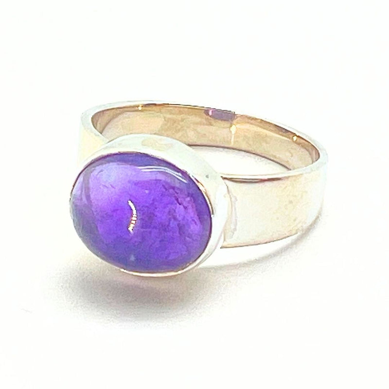 Ametist, enkel elegant silverring