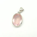 Rose quartz, small and large silver pendant