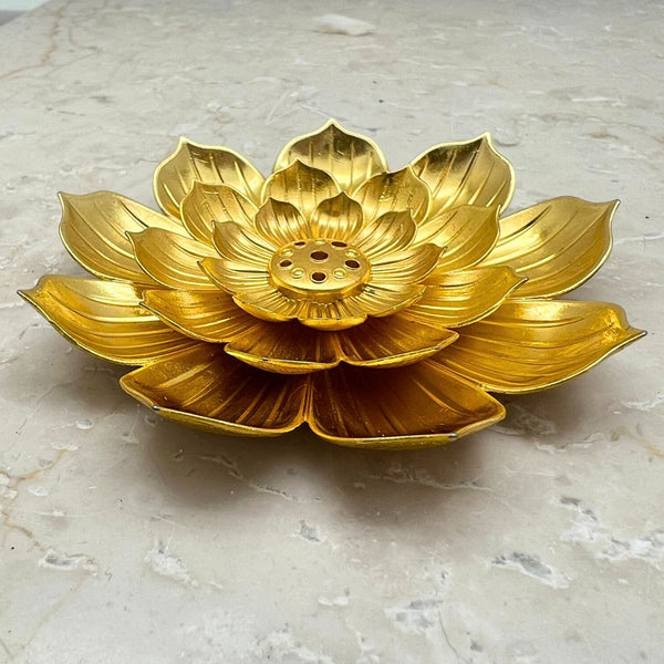 Rökelsehållare Lotus Guld