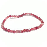 Rodonit, fasettslipat armband 4 mm