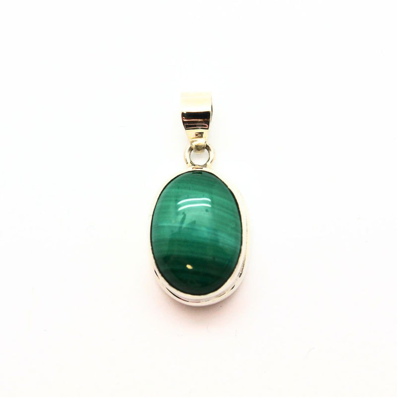 Malachite oval pendant with double edge