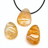 Citrin, trumlat hänge med hål