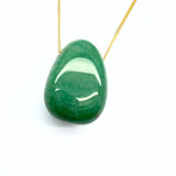 Aventurine necklace with silver or gold plated chain