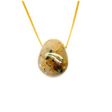 Rutile quartz necklace with silver or gold-plated chain