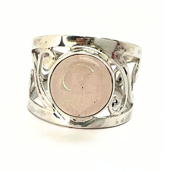 Rosenkvarts, ring silver filigran