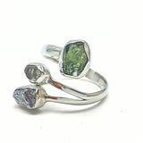 Moldavite, raw set in a silver pendant