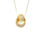 Rutile quartz necklace with silver or gold-plated chain
