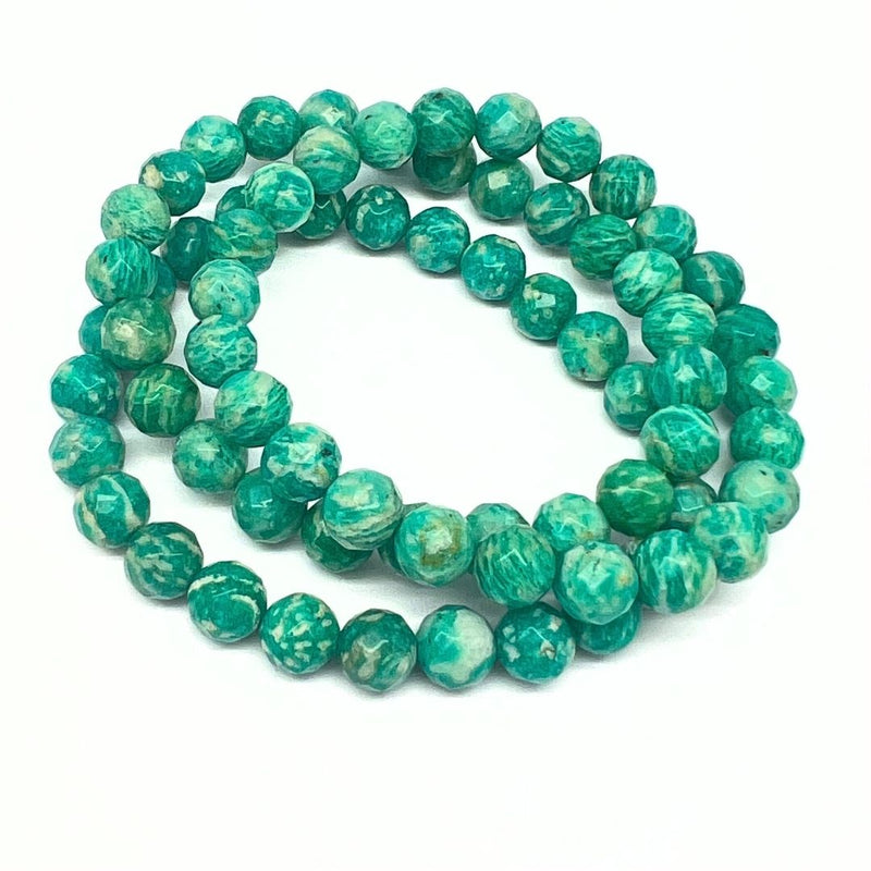 Amazonite, bracelet with faceted crystals 8 mm