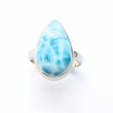Larimar "Atlantis sten" i silverring storlek 7