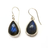 Labradorite, drop silver earring