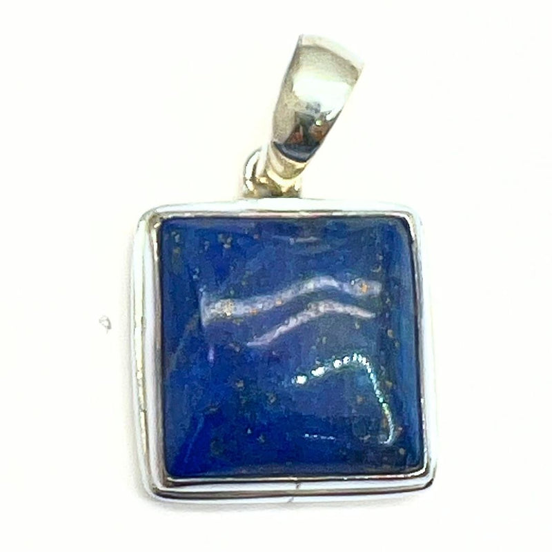 Lapis Lazuli, round silver pendant