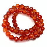 Karneolarmband fasettslipat 8 mm