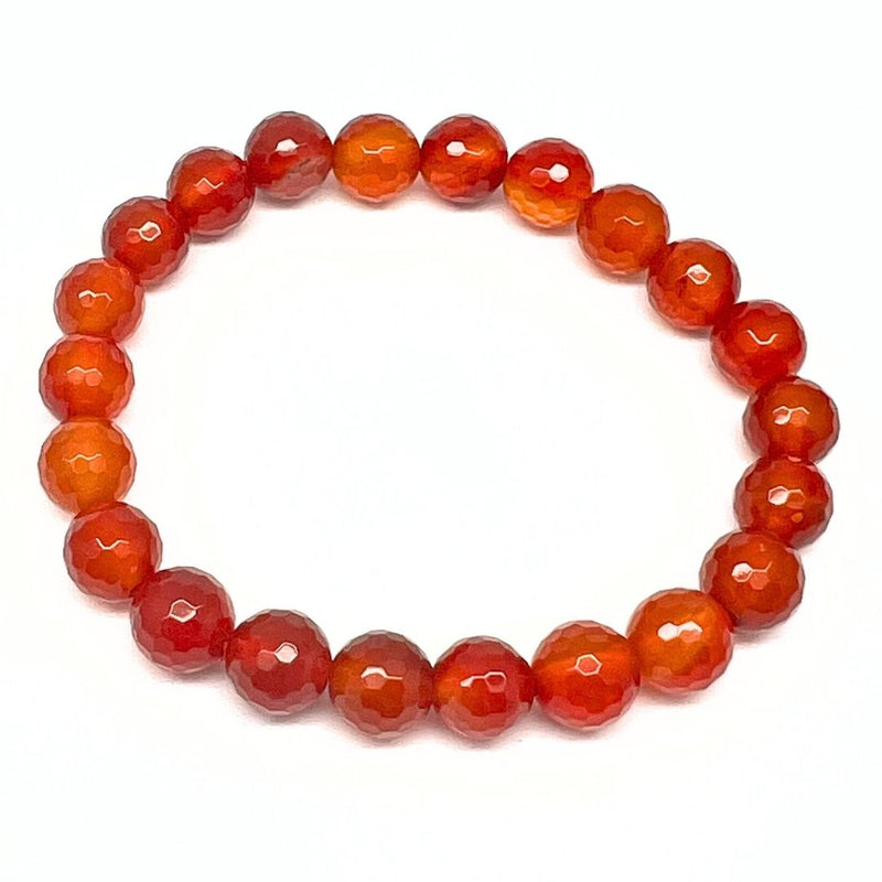 Karneolarmband fasettslipat 8 mm