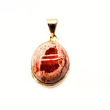 Mexican fire opal, silver pendant