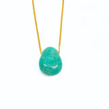 Amazonite necklace with silver or gold plated chain