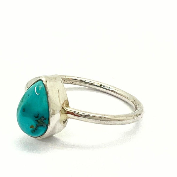 Turquoise drop in sterling silver