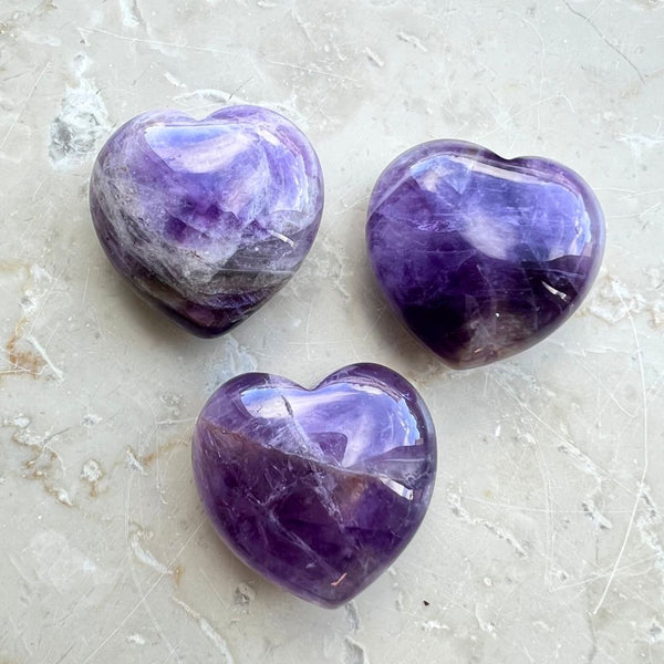 Amethyst, heart in two sizes
