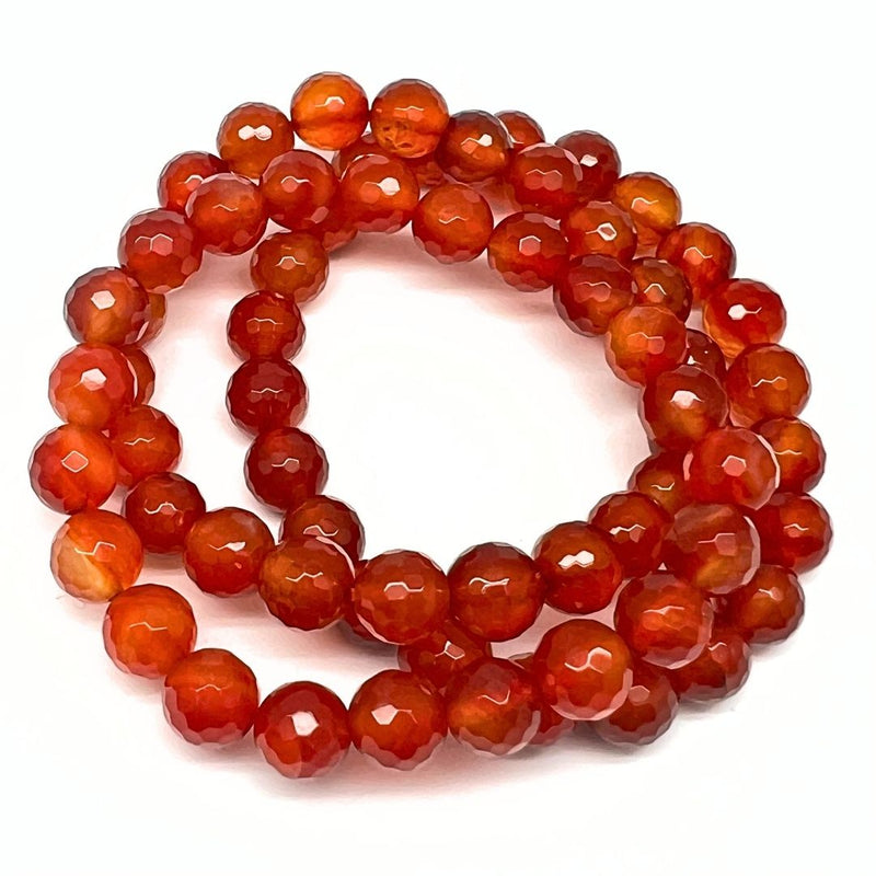 Karneolarmband fasettslipat 8 mm