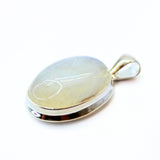 Rainbow moonstone, drop-shaped silver pendant