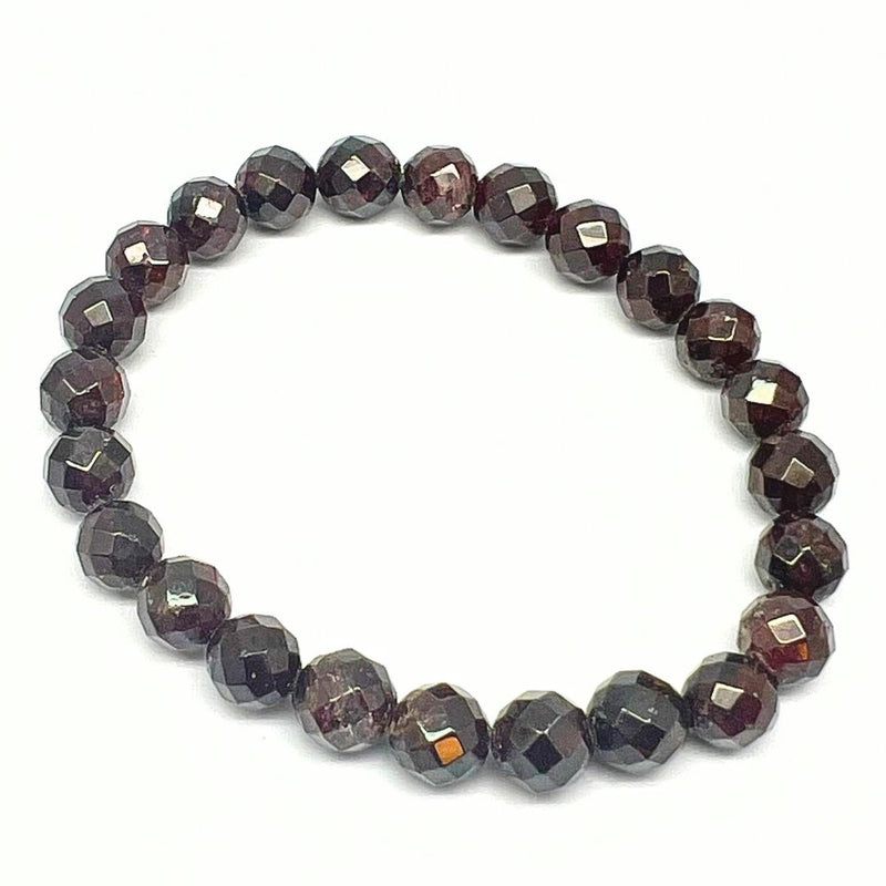 Garnet, faceted bracelet 8 mm