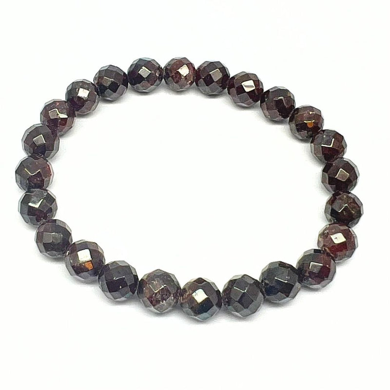 Garnet, faceted bracelet 8 mm