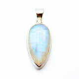 Oval rainbow pendant set in silver