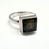 Labradorit fasettslipad fyrkant i silver