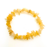 Calcite, yellow, chip bracelet with elastic thread